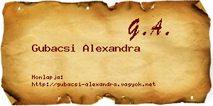 Gubacsi Alexandra névjegykártya